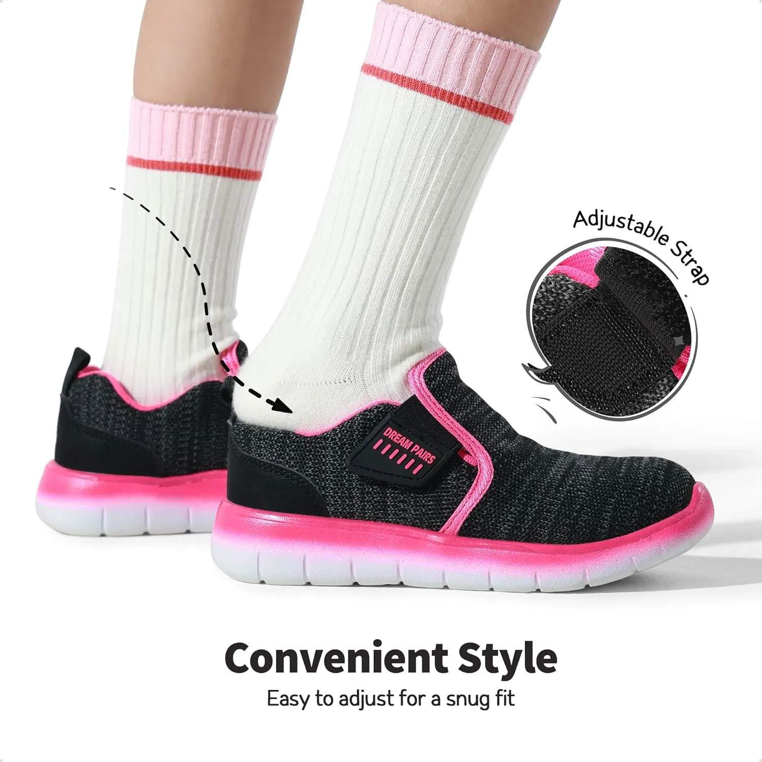 DREAM PAIRS Boys Girls Shoes Kids Slip on Tennis EZ-Ons MightyMovers Running Athletic Barefoot Zero Drop Sports Sneakers