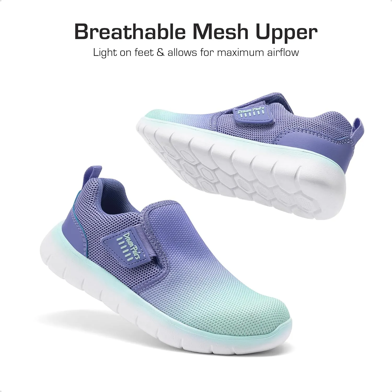 DREAM PAIRS Boys Girls Shoes Kids Slip on Tennis EZ-Ons MightyMovers Running Athletic Barefoot Zero Drop Sports Sneakers