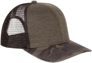 DRI Duck - Pique Trucker Cap - 3358 - Adjustable - Rock/Camo