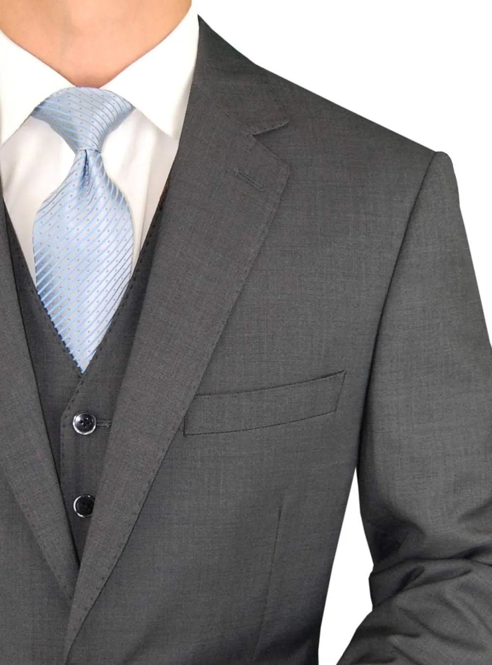 DTI BB Signature Italian Wool Vested Men's Suit 3 Piece Jacket Slacks Waistcoat