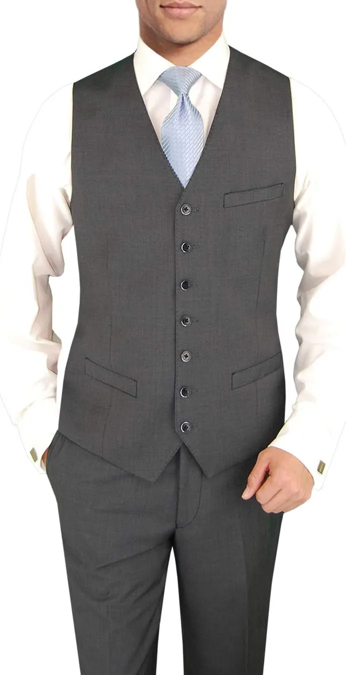 DTI BB Signature Italian Wool Vested Men's Suit 3 Piece Jacket Slacks Waistcoat