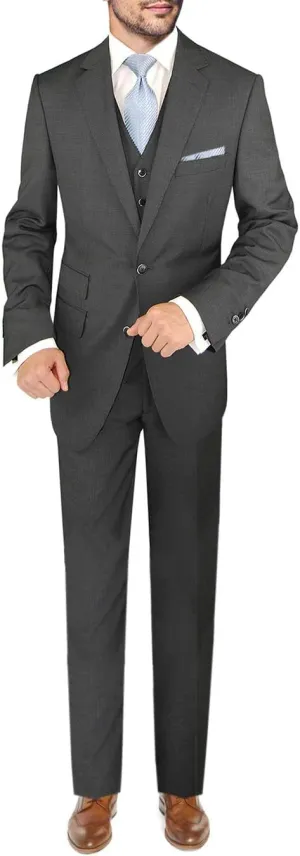 DTI BB Signature Italian Wool Vested Men's Suit 3 Piece Jacket Slacks Waistcoat