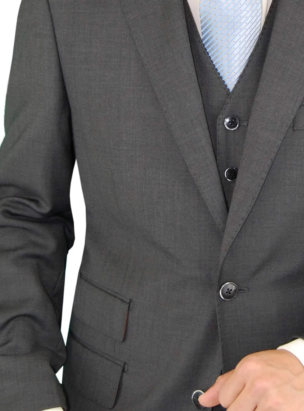 DTI BB Signature Italian Wool Vested Men's Suit 3 Piece Jacket Slacks Waistcoat