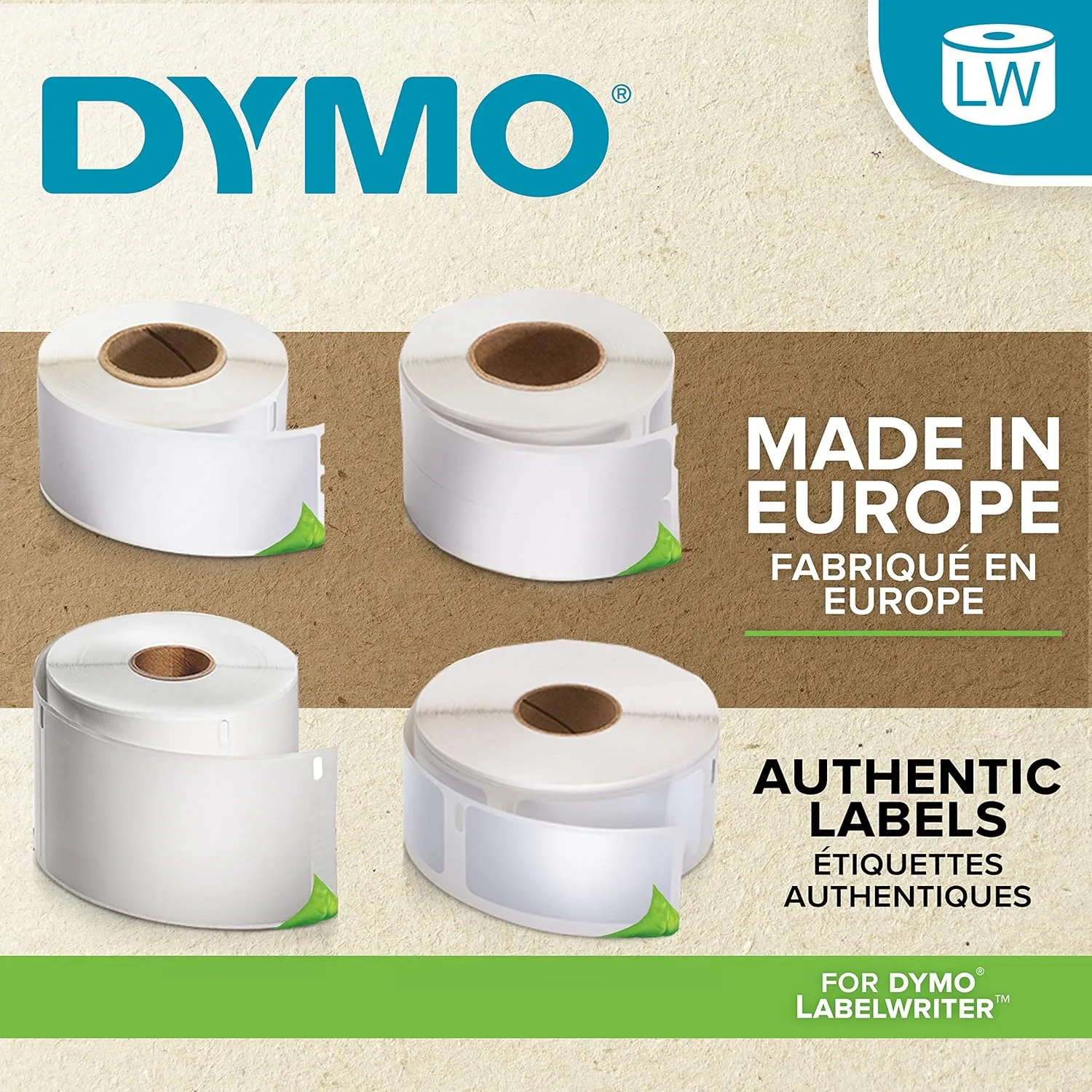 DYMO LW Durable Industrial Labels for LabelWriter Label Printers, White Poly, 2-1/4” x 1-1/4”, 1 Roll of 800
