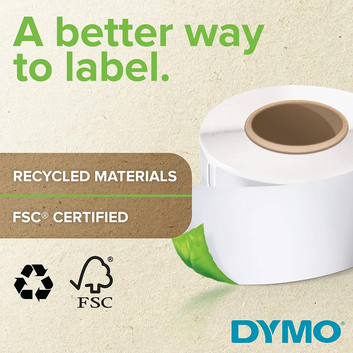 DYMO LW Durable Industrial Labels for LabelWriter Label Printers, White Poly, 2-1/4” x 1-1/4”, 1 Roll of 800