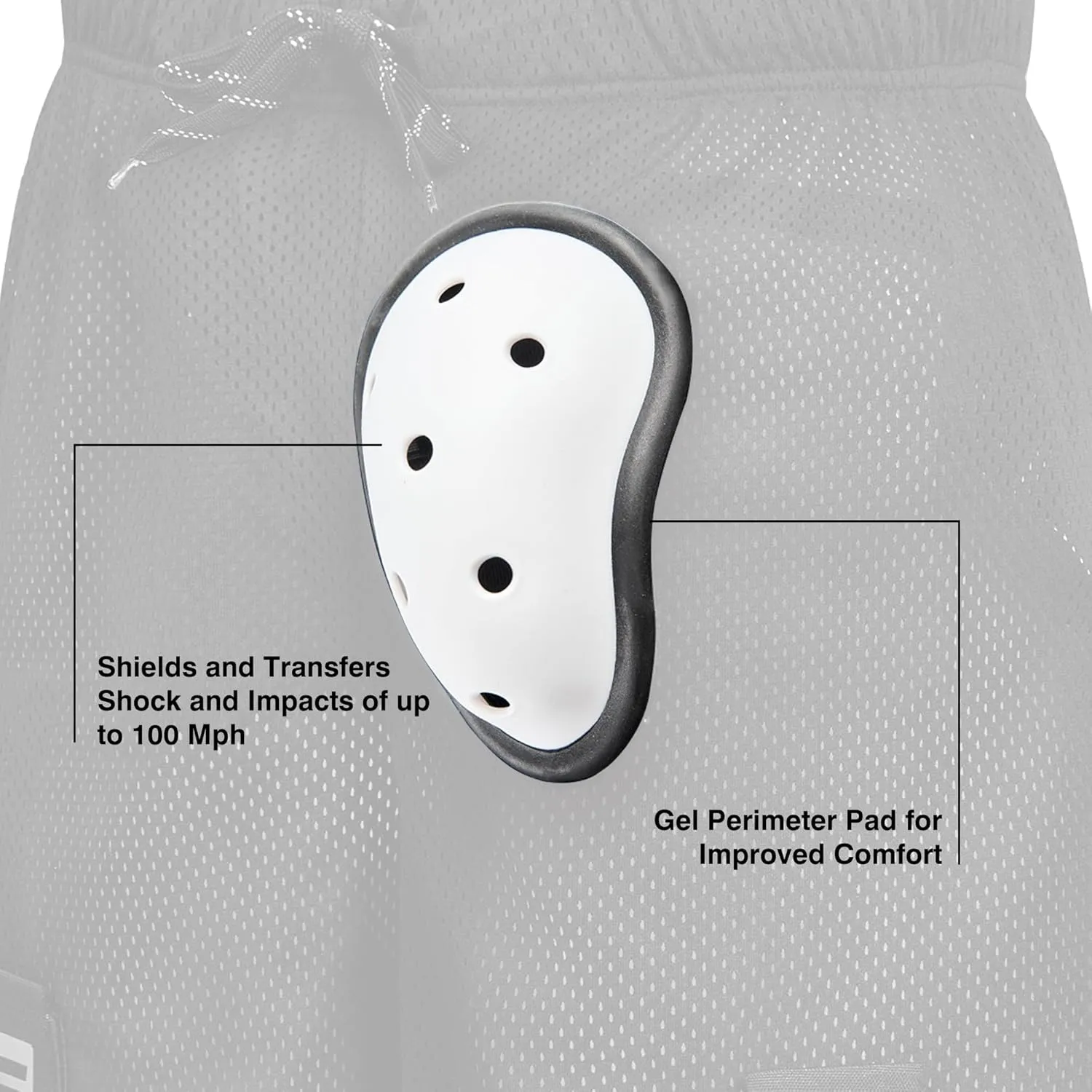 EALER HSM400 Men’s Loose Hockey Shorts Supporter, Core Mesh Jock Hockey Shorts Jock Pants with BioFlex Cup Included