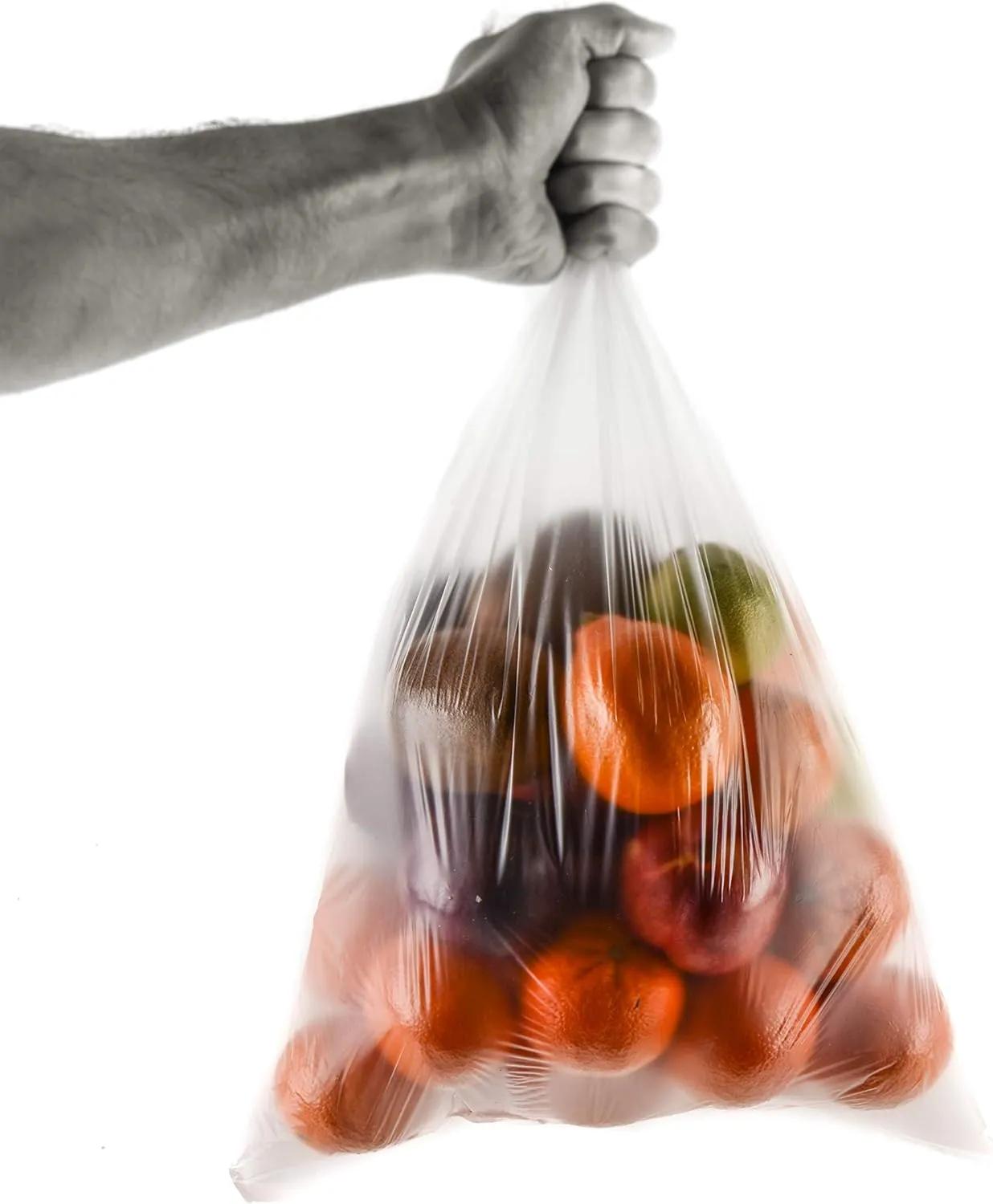 EcoQuality 10x15 Plastic Produce Bags on a Roll 500 Bags/Roll- Food Storage Roll Bags, Clear Plastic Bags for Vegetables, Food, Fruits, Bread, Pet Waste Bags, Grocery Bags, Supermarket Bags (1)