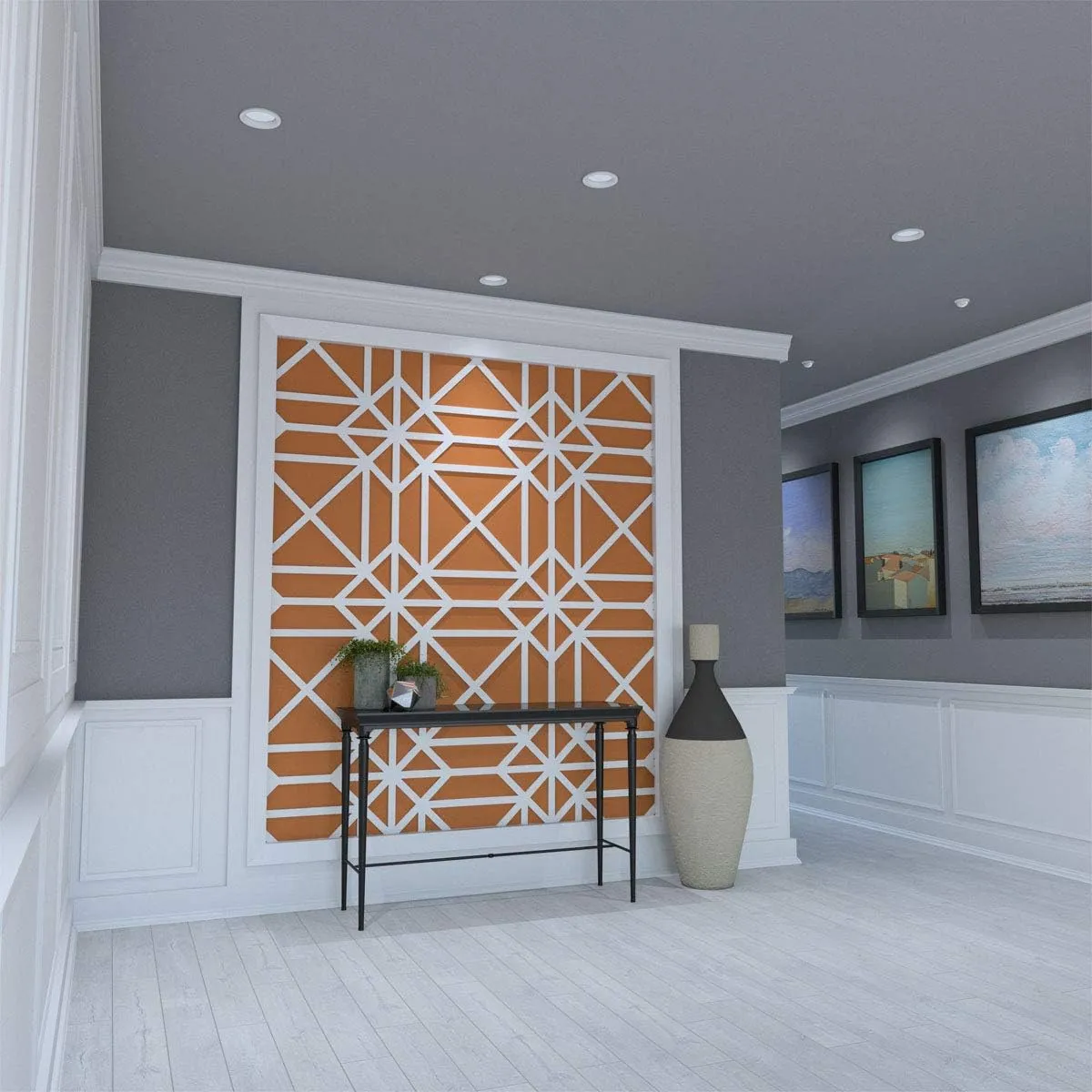 Ekena Millwork 23 3/8"W x 23 3/8"H x 3/8"T Large Buxton Decorative Fretwork Wall Panels in Architectural Grade PVC