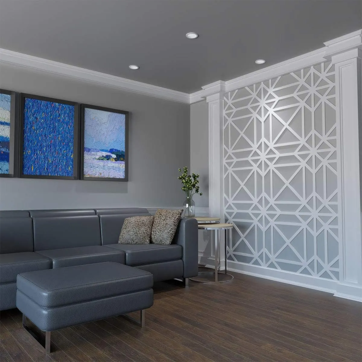 Ekena Millwork 23 3/8"W x 23 3/8"H x 3/8"T Large Buxton Decorative Fretwork Wall Panels in Architectural Grade PVC