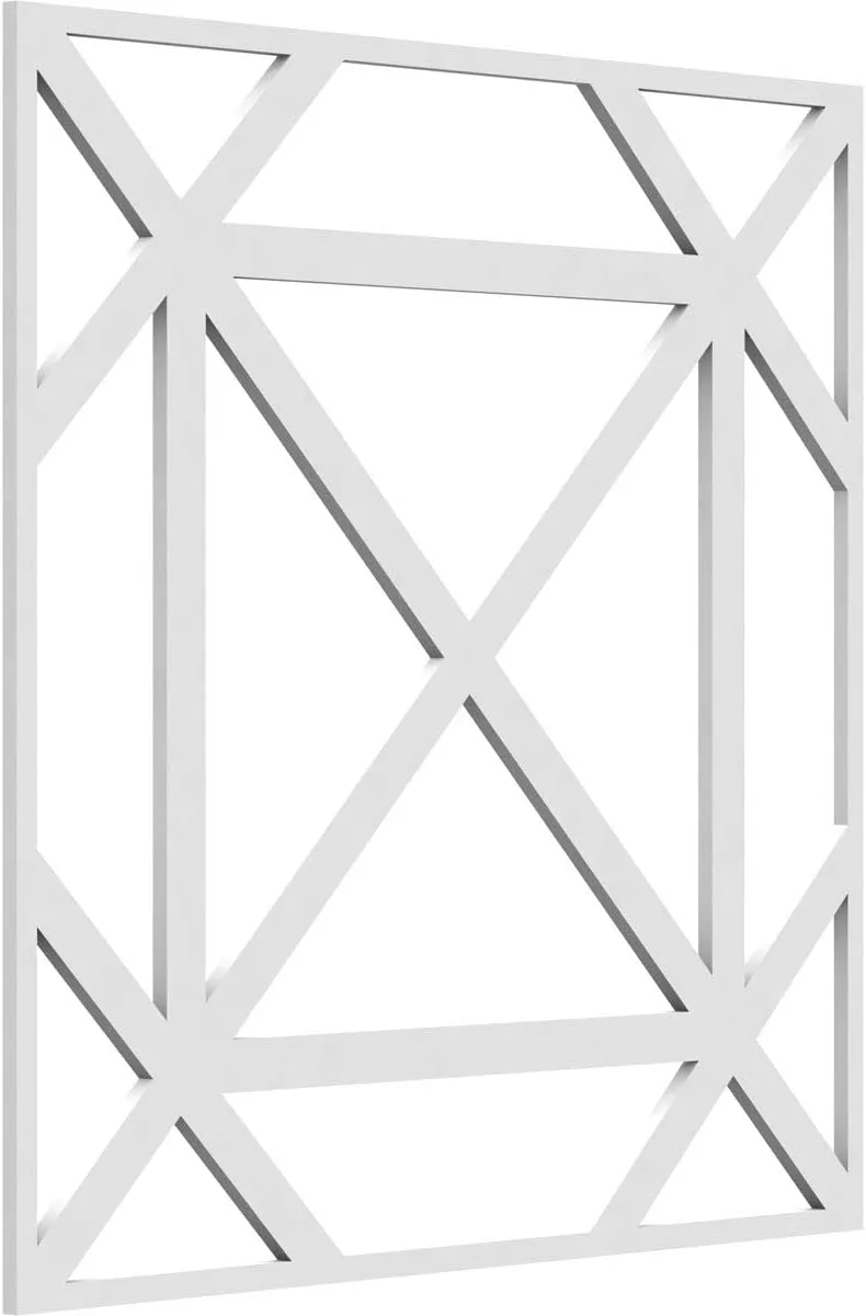 Ekena Millwork 23 3/8"W x 23 3/8"H x 3/8"T Large Buxton Decorative Fretwork Wall Panels in Architectural Grade PVC