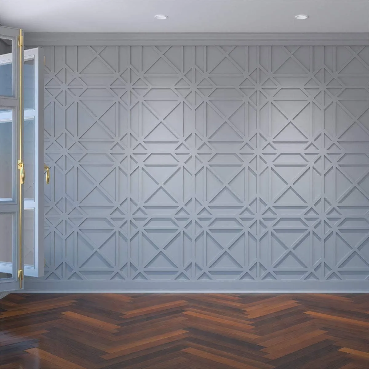 Ekena Millwork 23 3/8"W x 23 3/8"H x 3/8"T Large Buxton Decorative Fretwork Wall Panels in Architectural Grade PVC