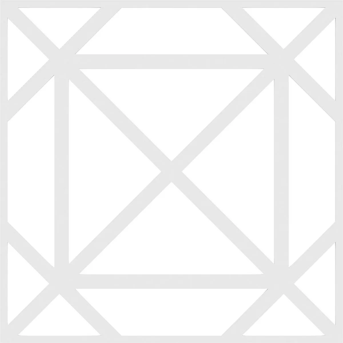 Ekena Millwork 23 3/8"W x 23 3/8"H x 3/8"T Large Buxton Decorative Fretwork Wall Panels in Architectural Grade PVC