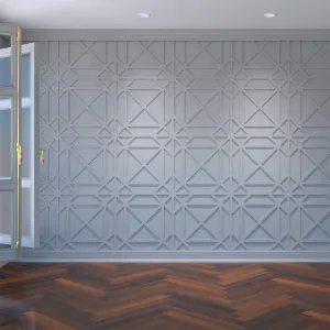 Ekena Millwork 23 3/8"W x 23 3/8"H x 3/8"T Large Buxton Decorative Fretwork Wall Panels in Architectural Grade PVC