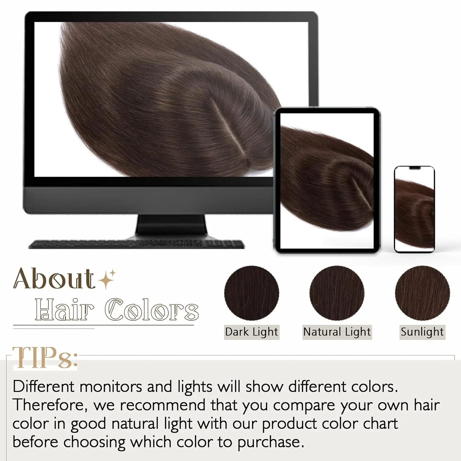 Elailite Hair Toppers for Women - Real Human Hair Free Parting for Thinning Cover, Clip in Pieces for Loss, Gray Fine Hair - 8 Inch #4 Chocolate Brown