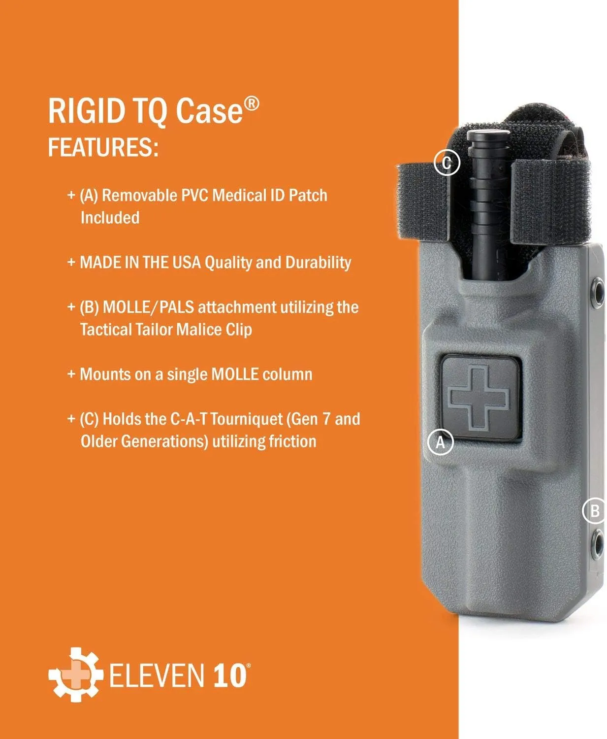 Eleven 10 Rigid TQ Case for C-A-T Tourniquet, MOLLE Attachment