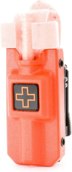 Eleven 10 Rigid TQ Case for C-A-T Tourniquet, Rescue Orange, Belt Attachment