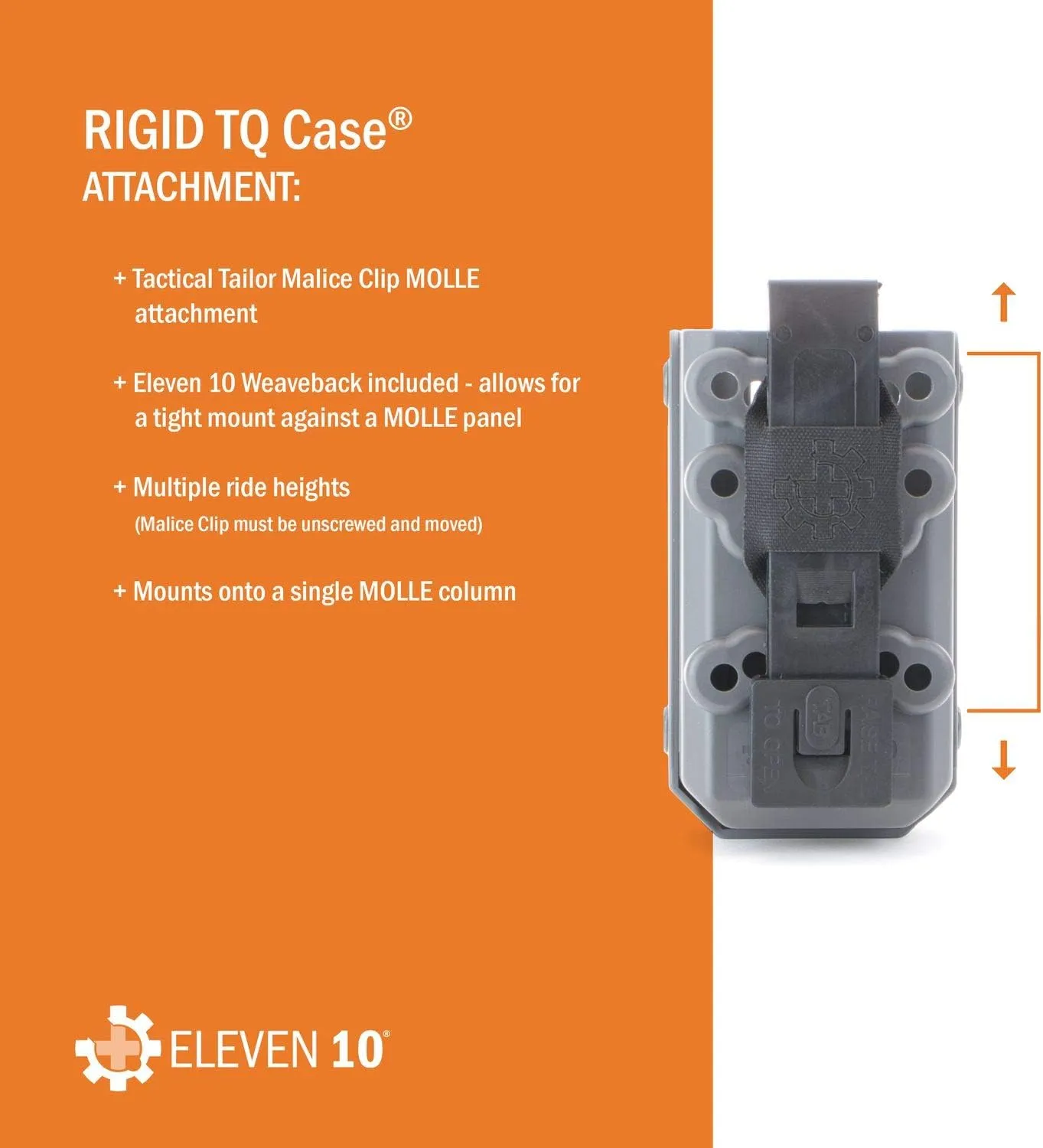 Eleven 10 RIGID TQ Case for SOF-TT Tourniquet, Coyote, MOLLE Attachment