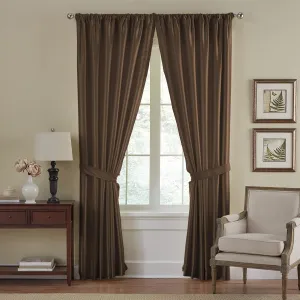 Elrene Home Fashions Versailles Faux-Silk Room-Darkening Curtain Panel, Blackout Curtain with Rod Pocket, 52 Inches by 95 Inches, Chocolate Brown, 1 Panel