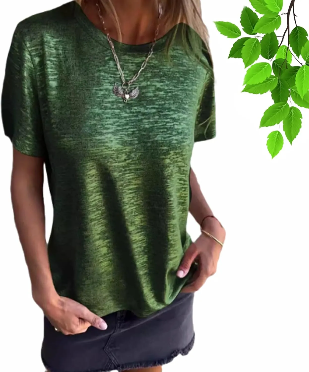 Emboadlie Gold Foil Short-Sleeved T-Shirt, Women's Round Neck Short-Sleeved Summer T-Shirt, Gold Foil Shortsleeved