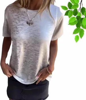 Emboadlie Gold Foil Short-Sleeved T-Shirt, Women's Round Neck Short-Sleeved Summer T-Shirt, Gold Foil Shortsleeved