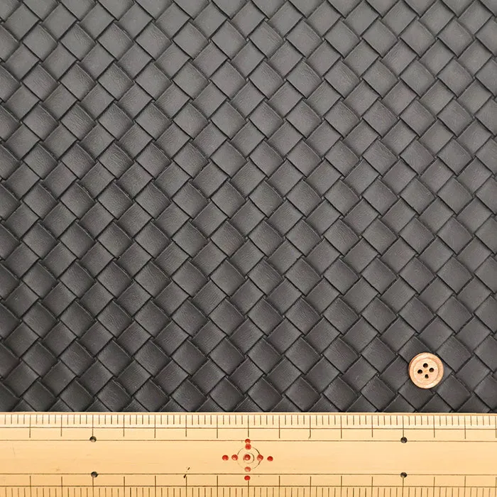 Embossed Faux Leather Fabric - Basket Pattern