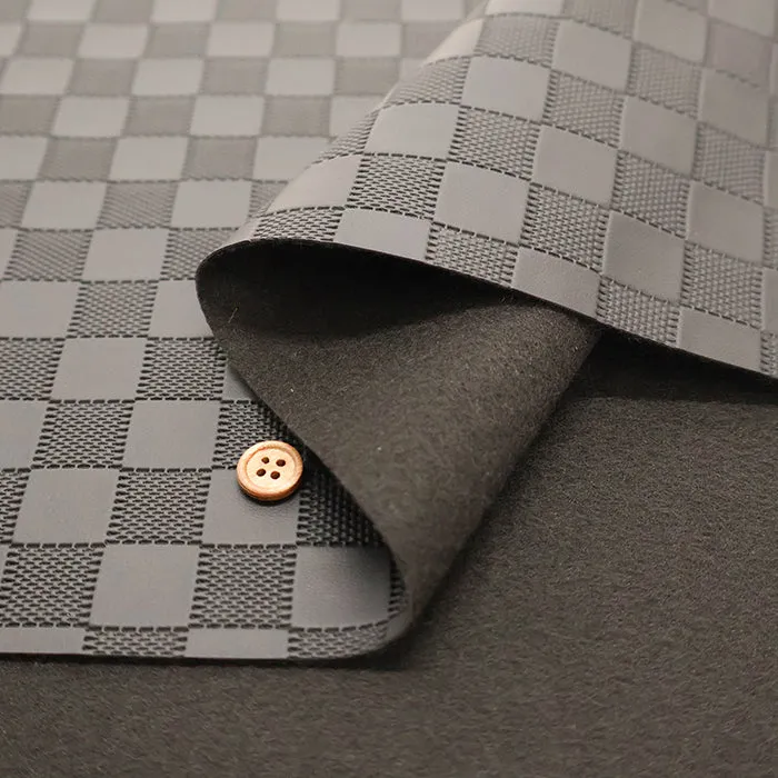 Embossed Faux Leather Fabric - Checkerboard