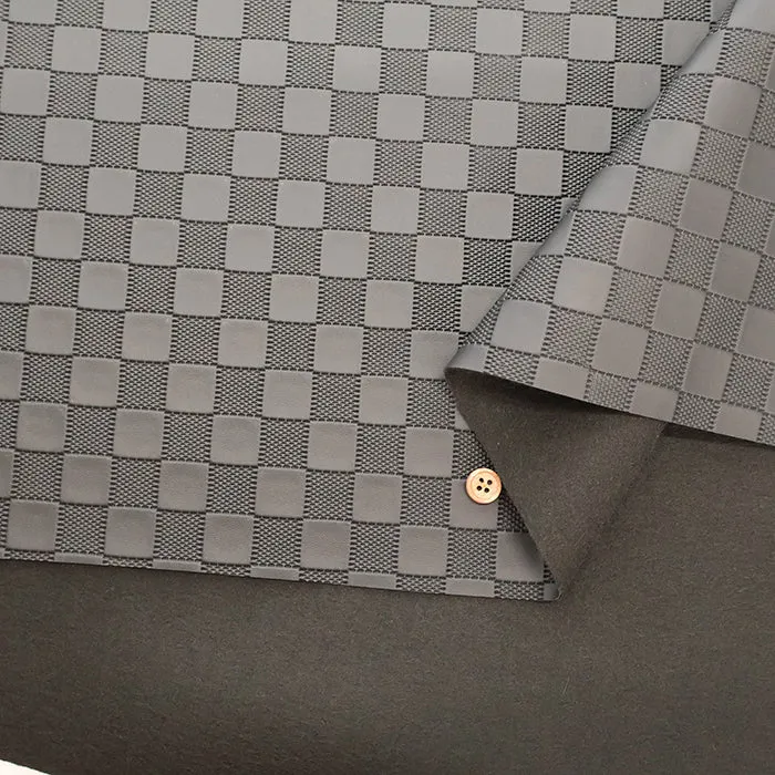Embossed Faux Leather Fabric - Checkerboard