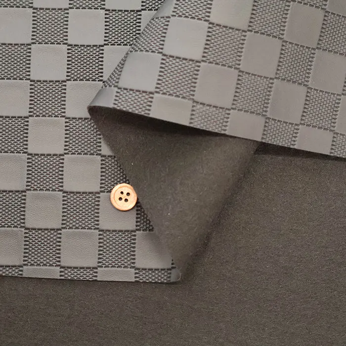 Embossed Faux Leather Fabric - Checkerboard