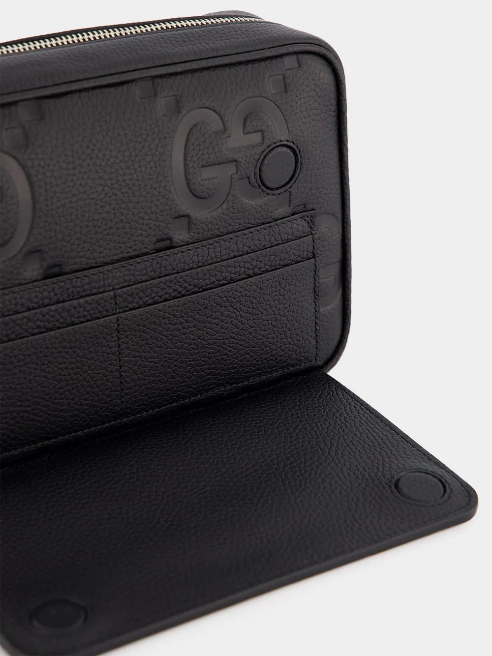 Embossed Logo Leather Pouch