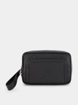 Embossed Logo Leather Pouch
