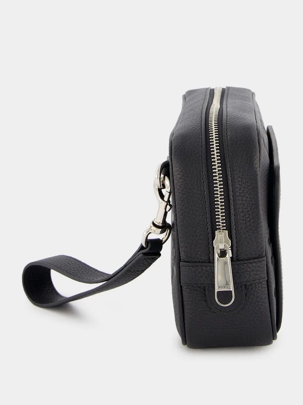 Embossed Logo Leather Pouch