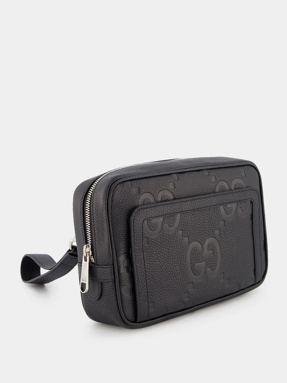 Embossed Logo Leather Pouch