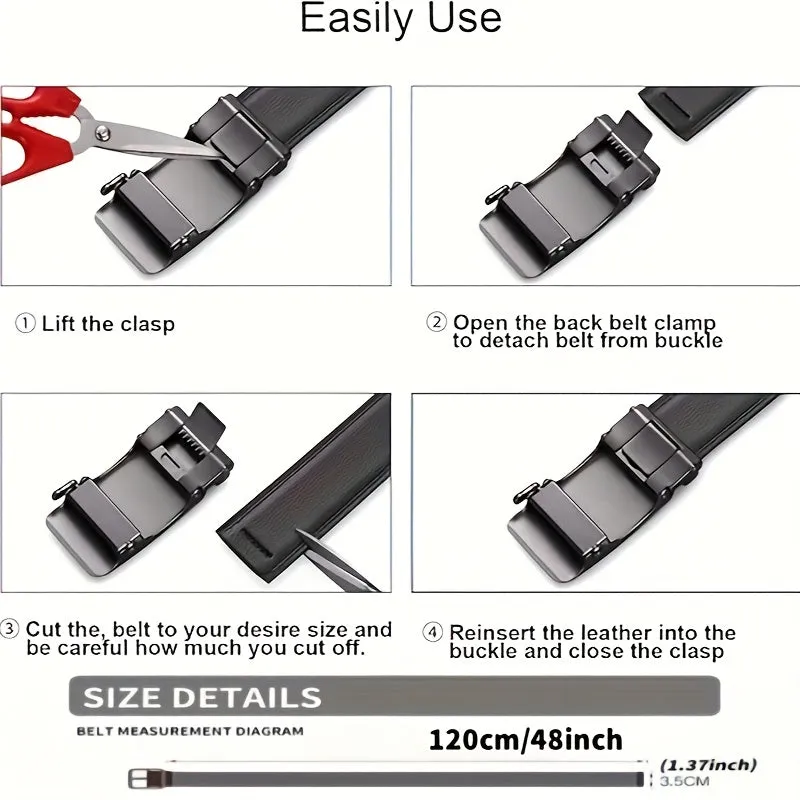 Embossed PVC Belt with Alloy Buckle Unisex Business/Casual Style