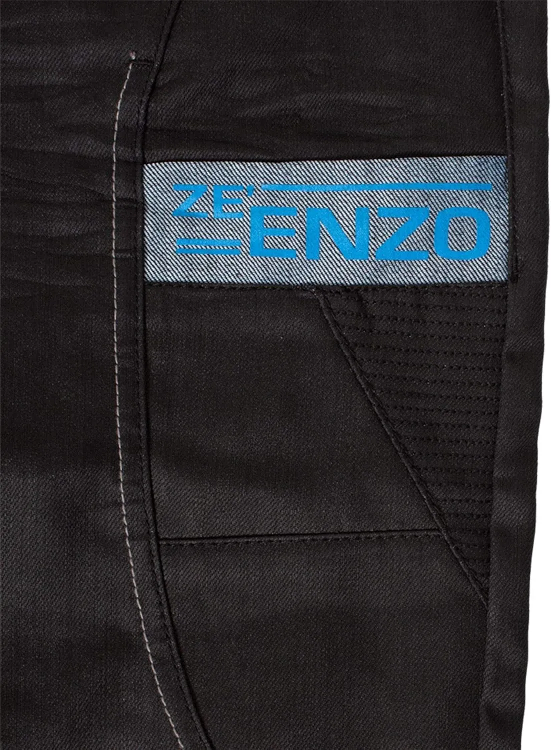 Enzo Mens Cuffed Denim Jogger Jeans Twill Pants