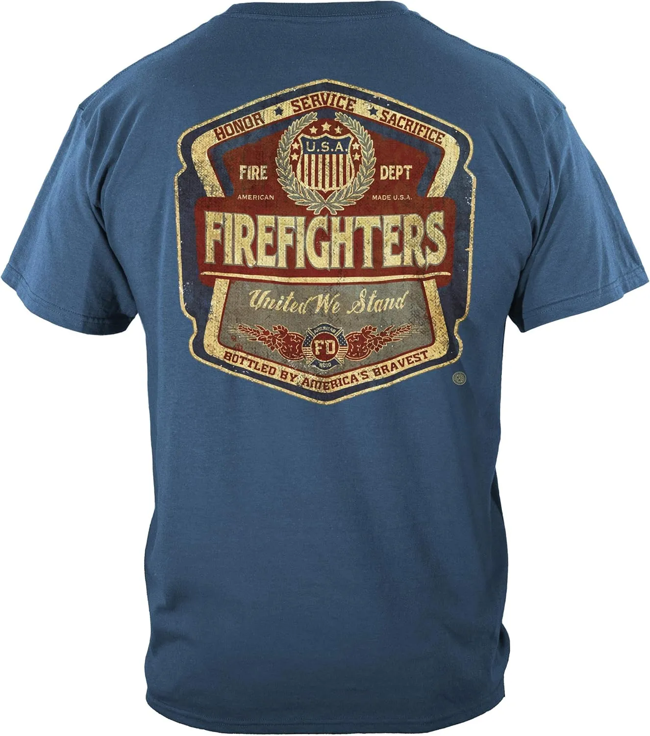 Erazor Bits Firefighter T-Shirt 100% Cotton Firefighter T Shirt Elite Breed Pride Duty Honor Silver Foil Firefighter Shirt