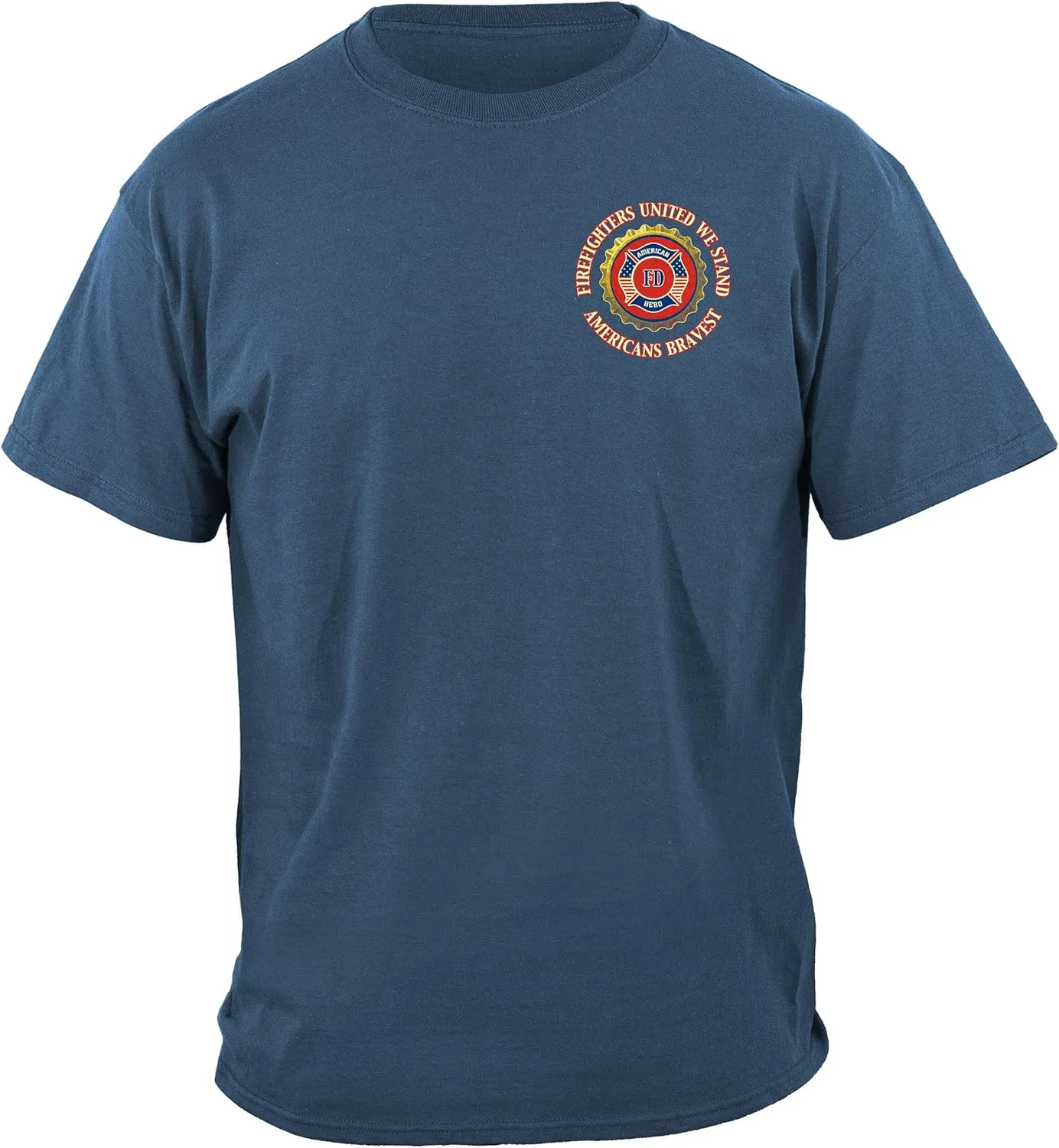 Erazor Bits Firefighter T-Shirt 100% Cotton Firefighter T Shirt Elite Breed Pride Duty Honor Silver Foil Firefighter Shirt