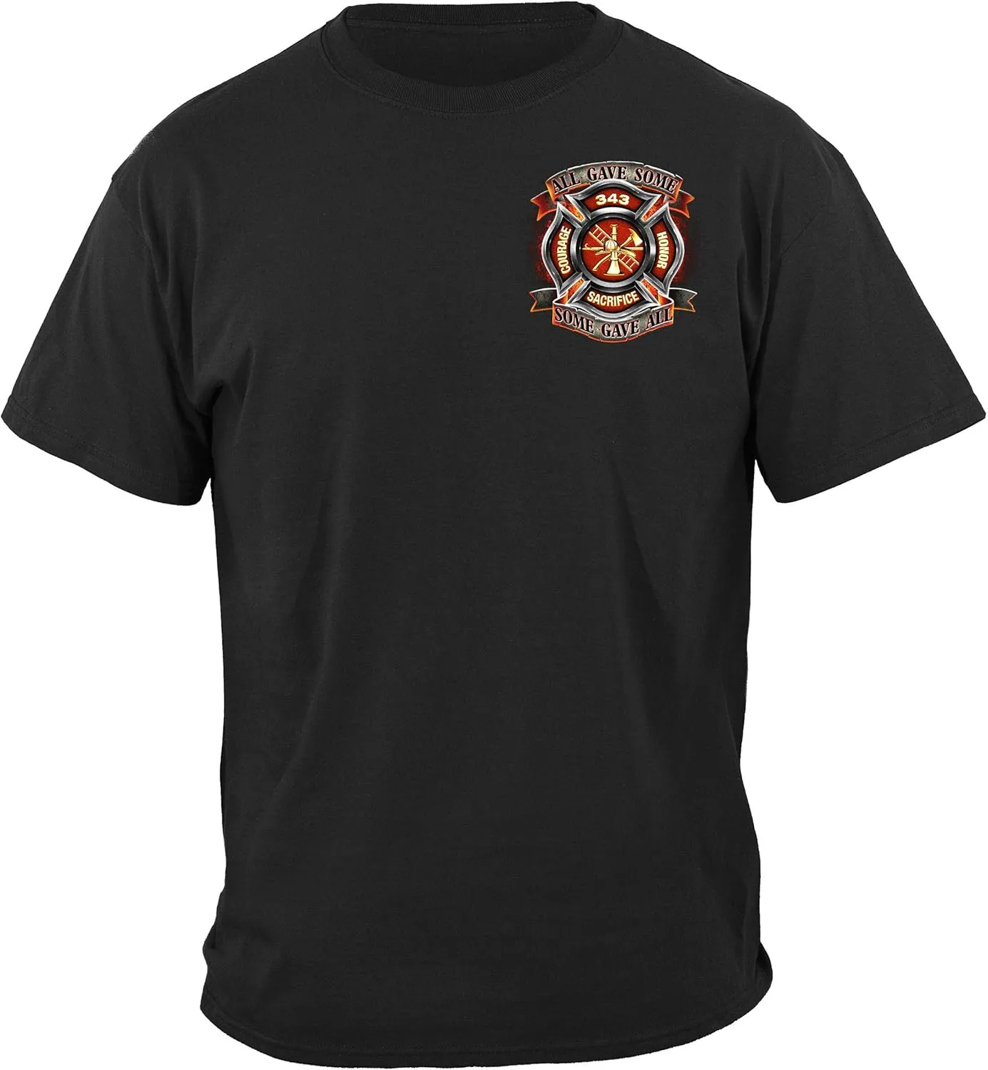 Erazor Bits Firefighter T-Shirt 100% Cotton Firefighter T Shirt Elite Breed Pride Duty Honor Silver Foil Firefighter Shirt
