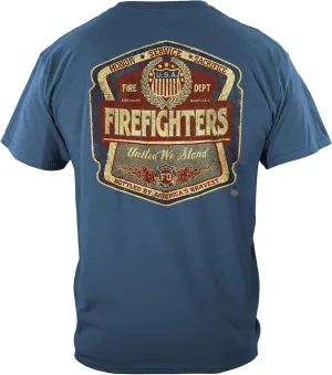 Erazor Bits Firefighter T-Shirt 100% Cotton Firefighter T Shirt Elite Breed Pride Duty Honor Silver Foil Firefighter Shirt