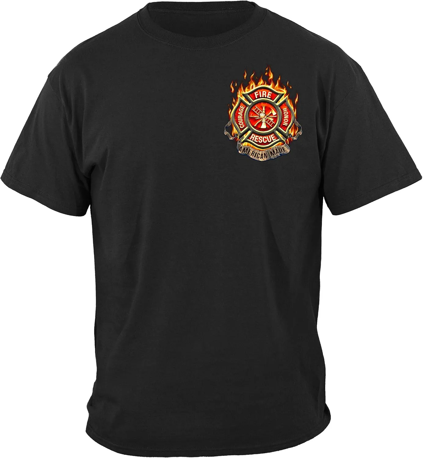 Erazor Bits Firefighter T Shirt Steel Fire Wings with Foil Stamp T Shirt