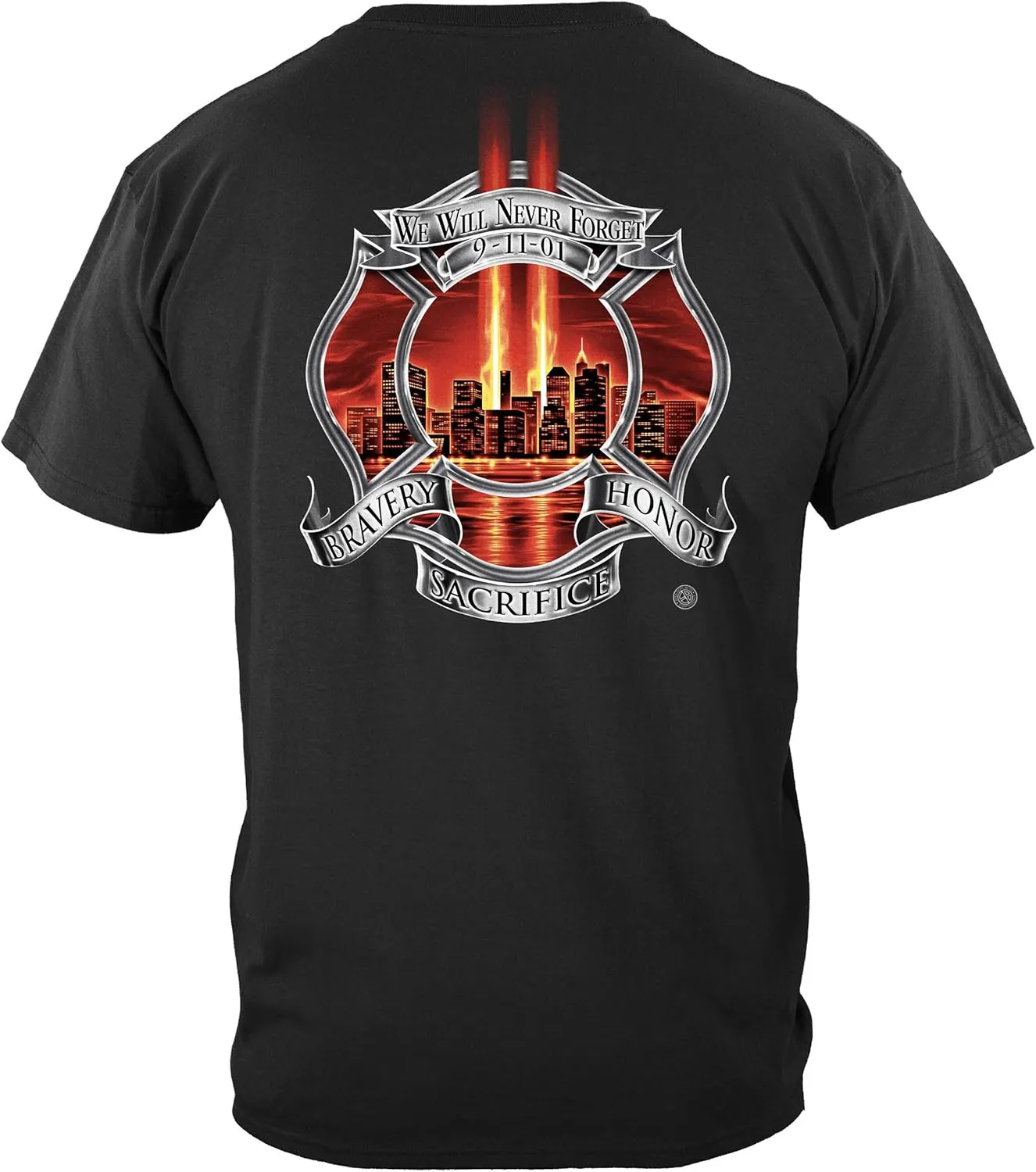 Erazor Bits Firefighter T Shirt Steel Fire Wings with Foil Stamp T Shirt
