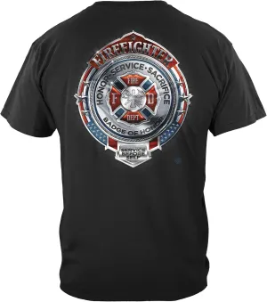 Erazor Bits Firefighter T Shirt Steel Fire Wings with Foil Stamp T Shirt