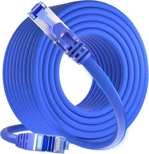 Ethernet Cable 100ft, Cat 6 Cable Outdoor &Indoor FTP Shielded Ethernet Cable, 23AWG Gigabit Ethernet Patch Cords CCA, UV Resistant, Waterproof, Direct Burial, LLDPE PVC with RJ45 Connector for Router