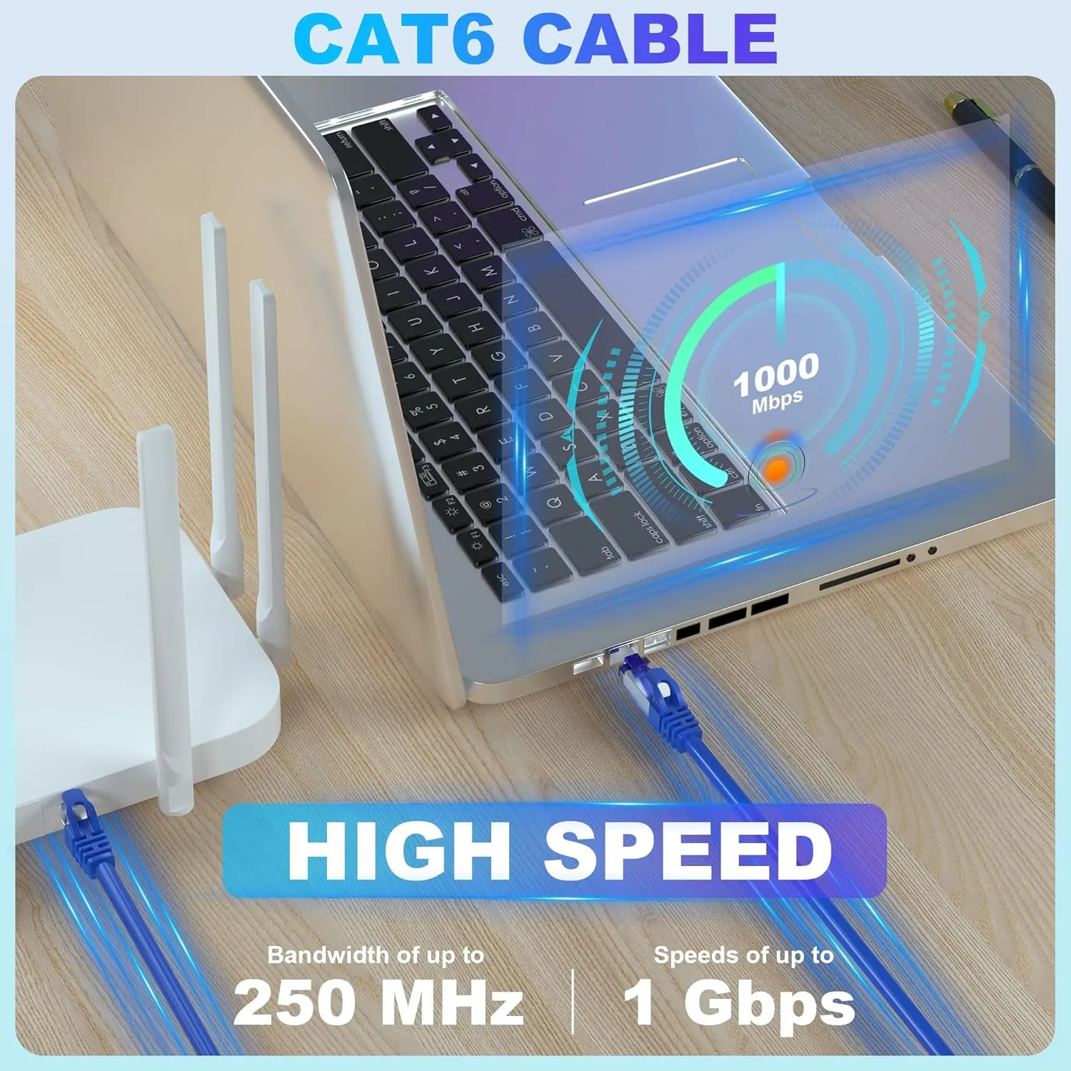Ethernet Cable 100ft, Cat 6 Cable Outdoor &Indoor FTP Shielded Ethernet Cable, 23AWG Gigabit Ethernet Patch Cords CCA, UV Resistant, Waterproof, Direct Burial, LLDPE PVC with RJ45 Connector for Router