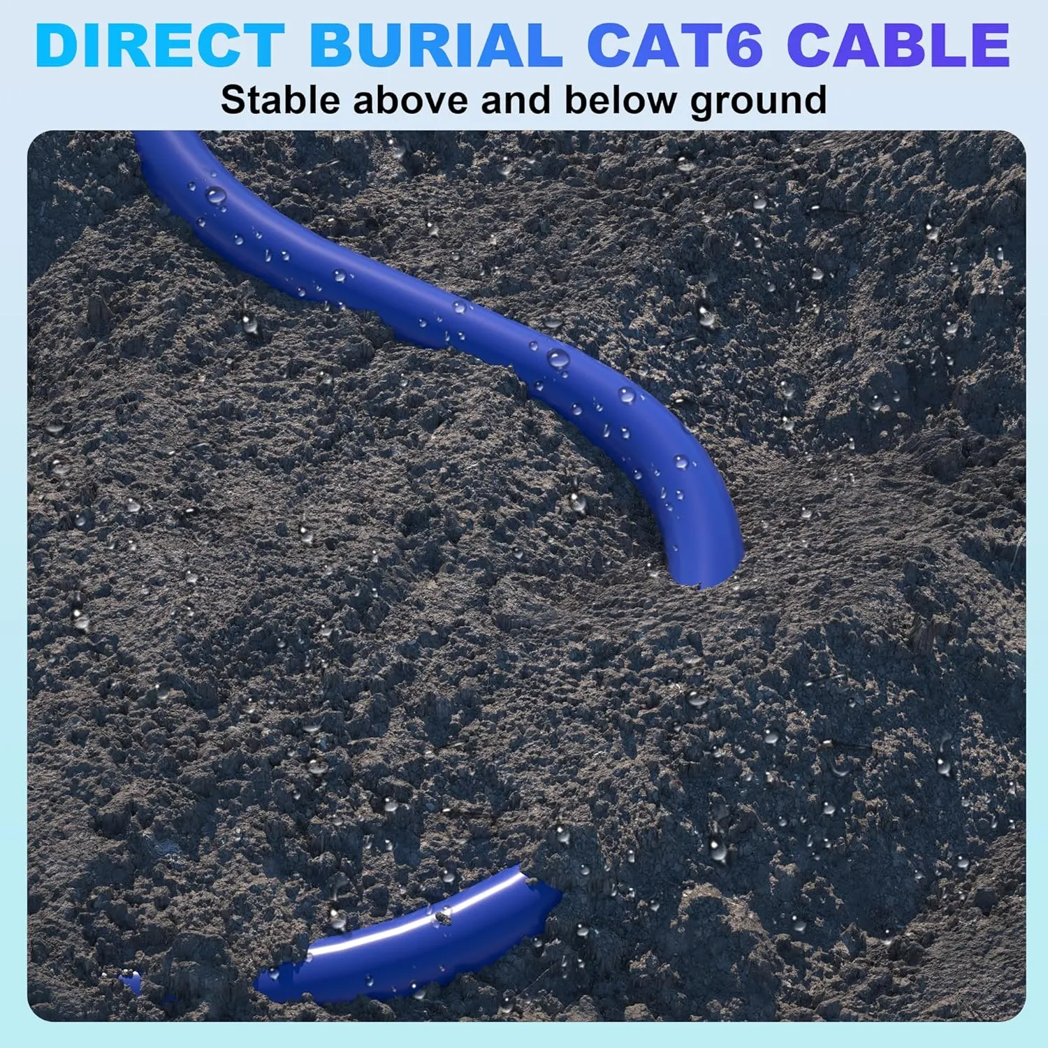 Ethernet Cable 100ft, Cat 6 Cable Outdoor &Indoor FTP Shielded Ethernet Cable, 23AWG Gigabit Ethernet Patch Cords CCA, UV Resistant, Waterproof, Direct Burial, LLDPE PVC with RJ45 Connector for Router