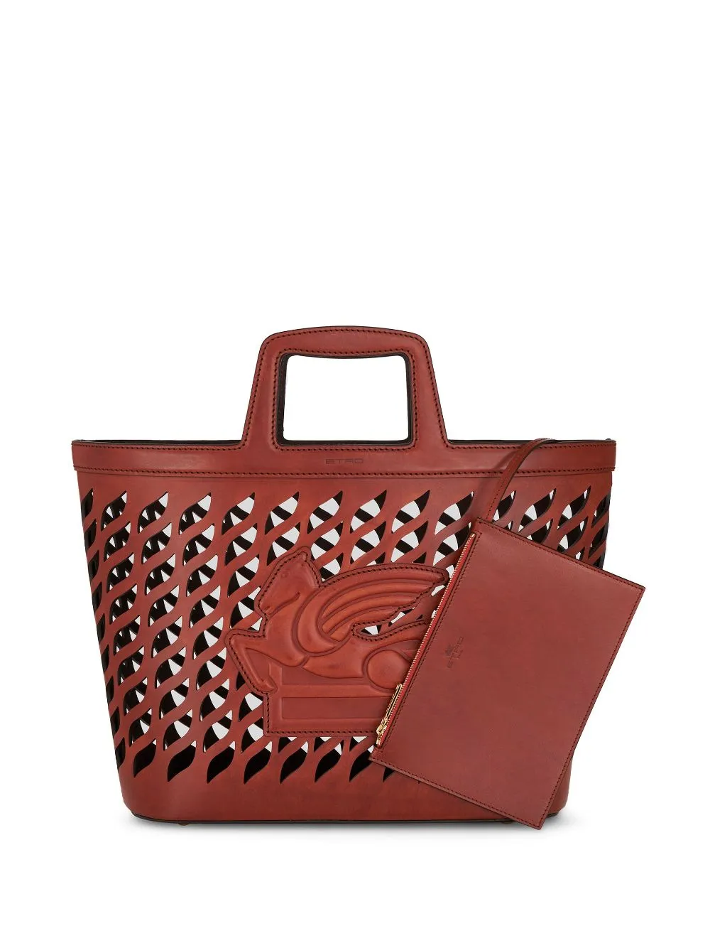 Etro Perforated Leather Shopping Bag
