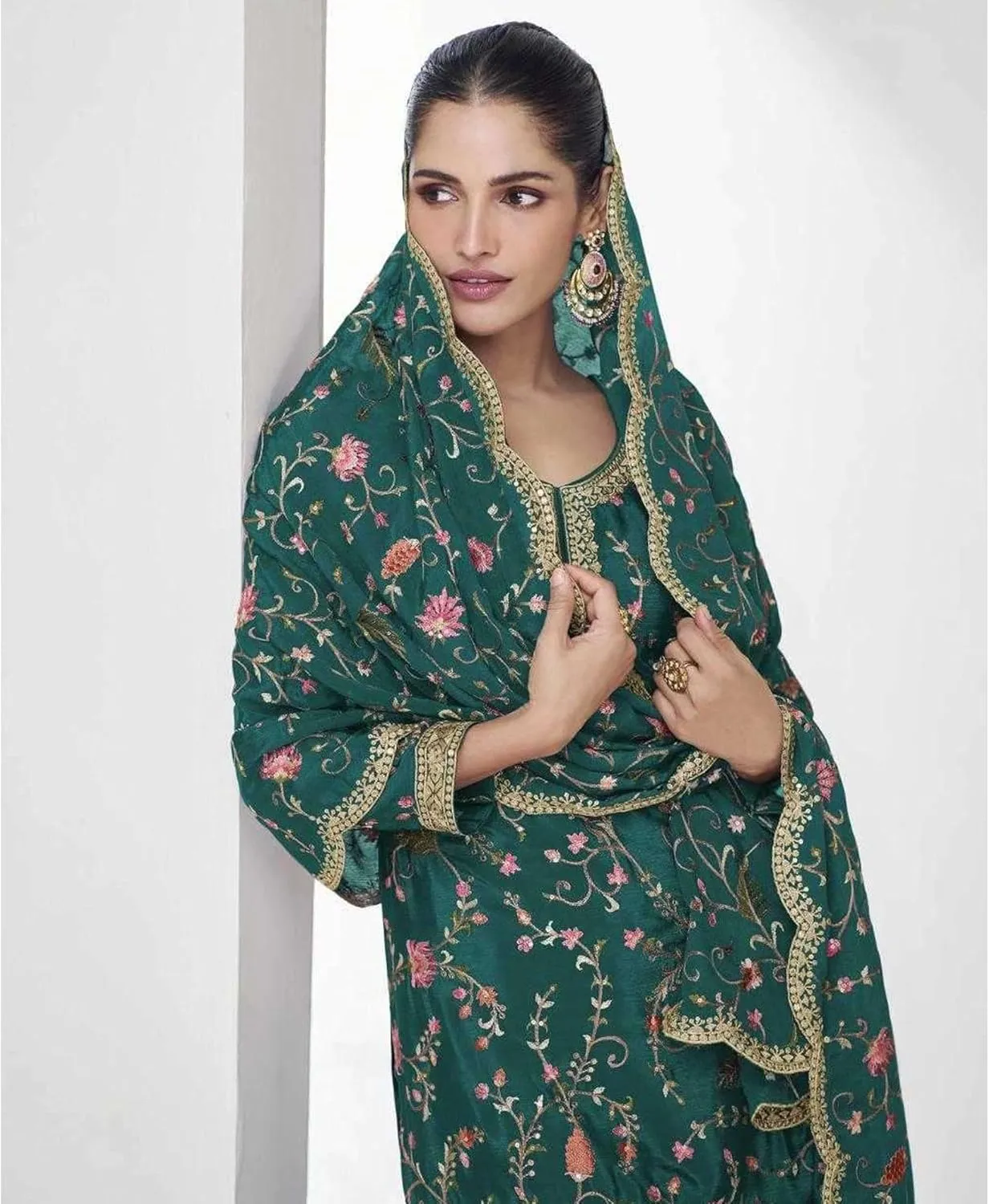 Event Special Embroidered Work Indian Pakistani Sewn Salwar Kameez Palazzo Drerss