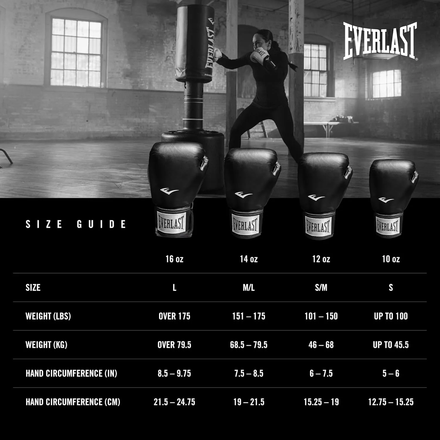 Everlast Prostyle 2 Boxing Gloves, Entry Level Training Gloves for Men and Women, Secure Fit Hook and Loop Closure & Ventilation, Heavy Bag & Speedbag Training