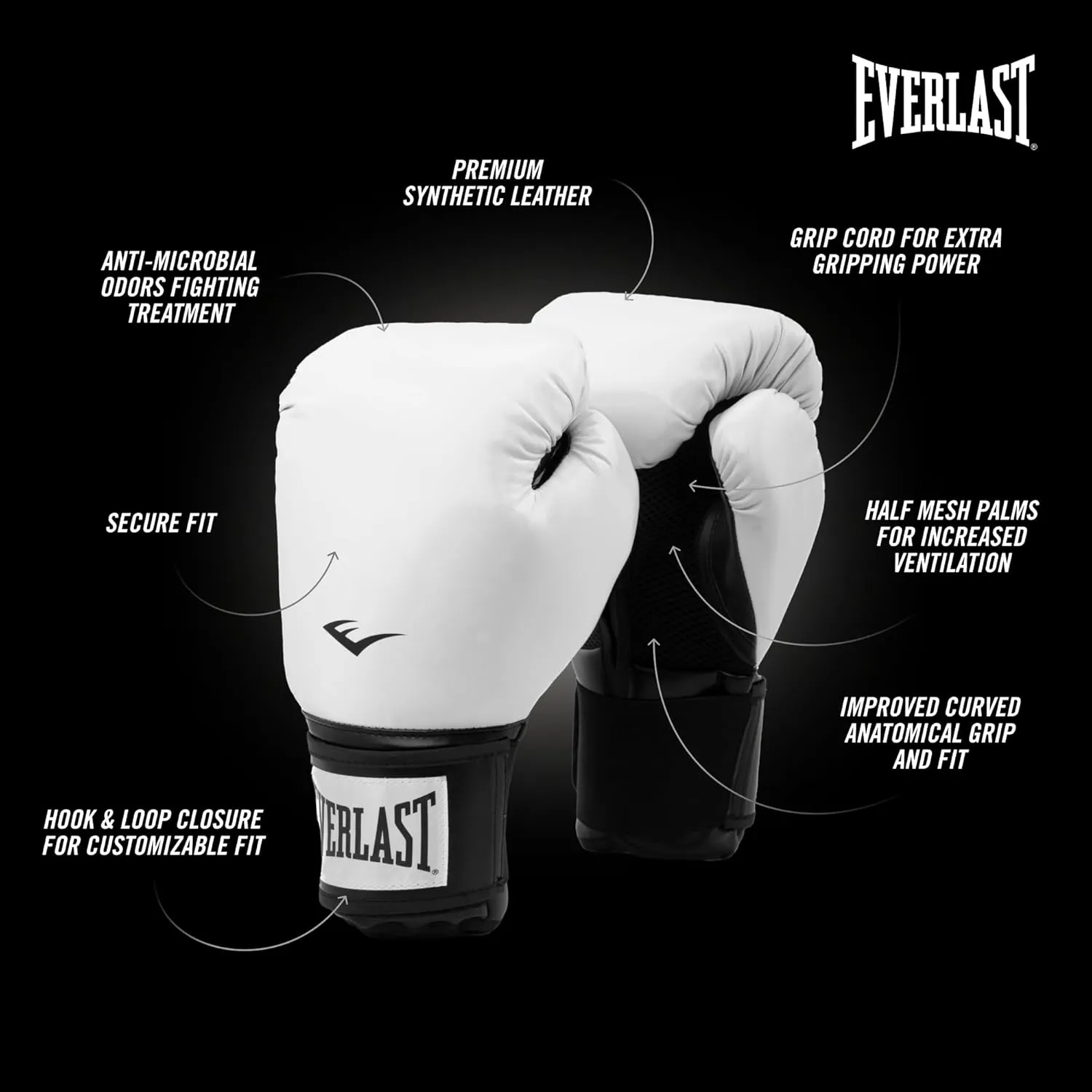 Everlast Prostyle 2 Boxing Gloves, Entry Level Training Gloves for Men and Women, Secure Fit Hook and Loop Closure & Ventilation, Heavy Bag & Speedbag Training