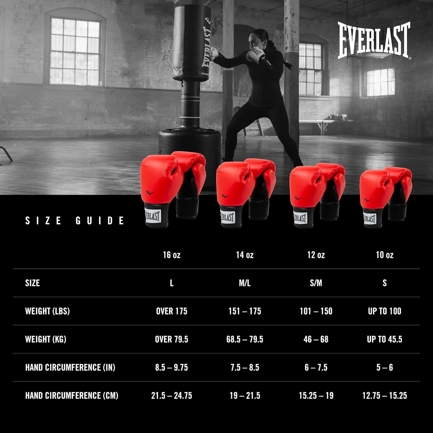 Everlast Prostyle 2 Boxing Gloves, Entry Level Training Gloves for Men and Women, Secure Fit Hook and Loop Closure & Ventilation, Heavy Bag & Speedbag Training