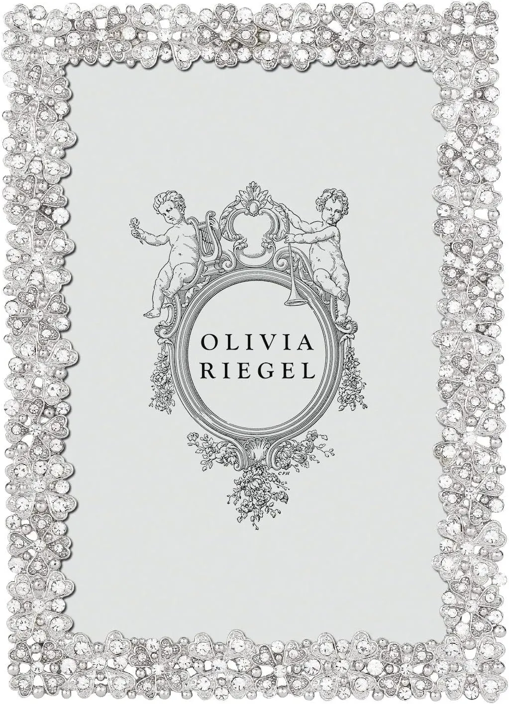 Evie Silver Austrian Crystal 4x6 Frame by Olivia Riegel - 4x6